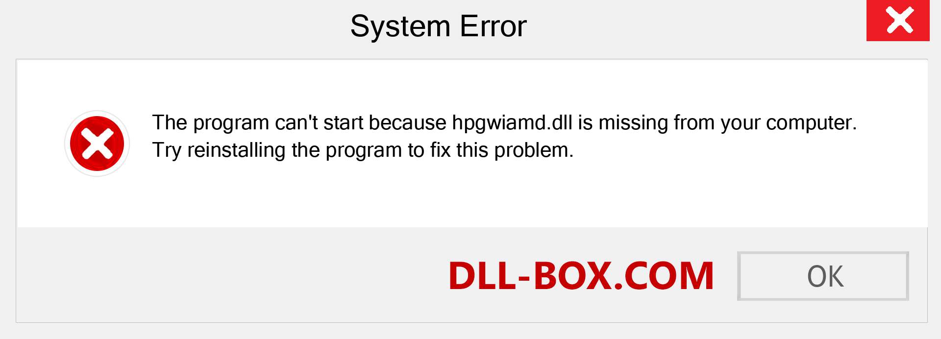  hpgwiamd.dll file is missing?. Download for Windows 7, 8, 10 - Fix  hpgwiamd dll Missing Error on Windows, photos, images